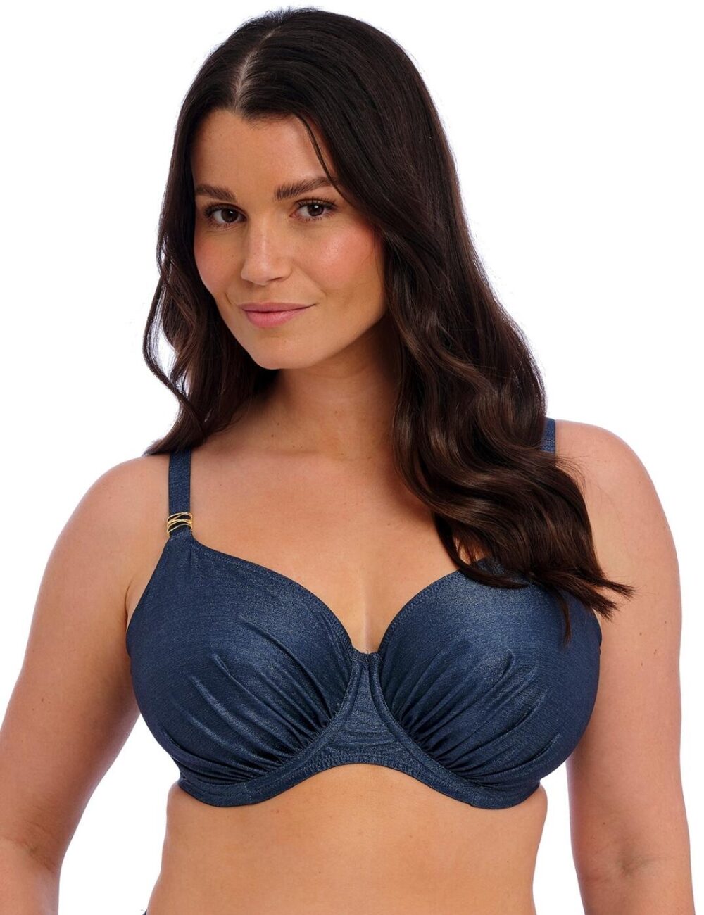 Fantasie Paros Coast Underwired Gathered Full Cup Bikini Top - Midnight Sparkle - 32F