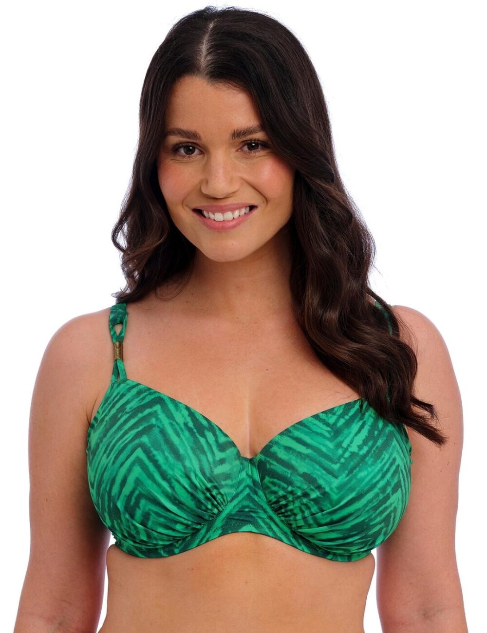 Fantasie Punta Mita Underwired Gathered Full Cup Bikini Top - Emerald - 32FF