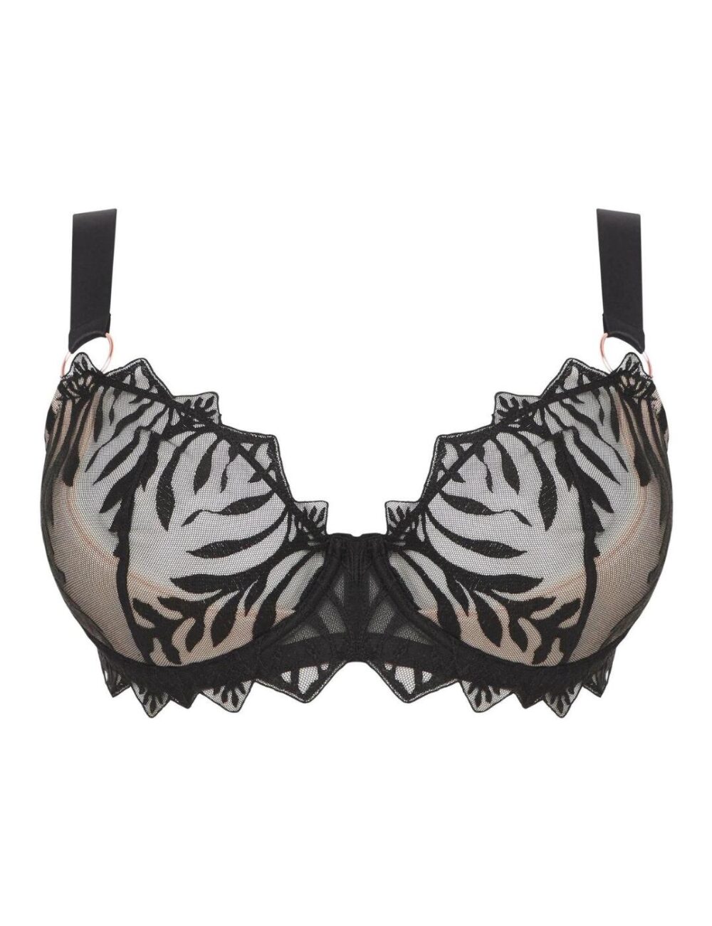 Figleaves Tease Balcony Bra - Black - 36D