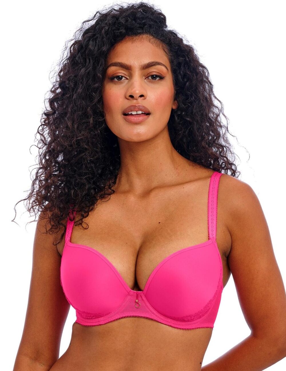Freya Fascinate Underwired Moulded Plunge T Shirt Bra - Hot Pink - 30F
