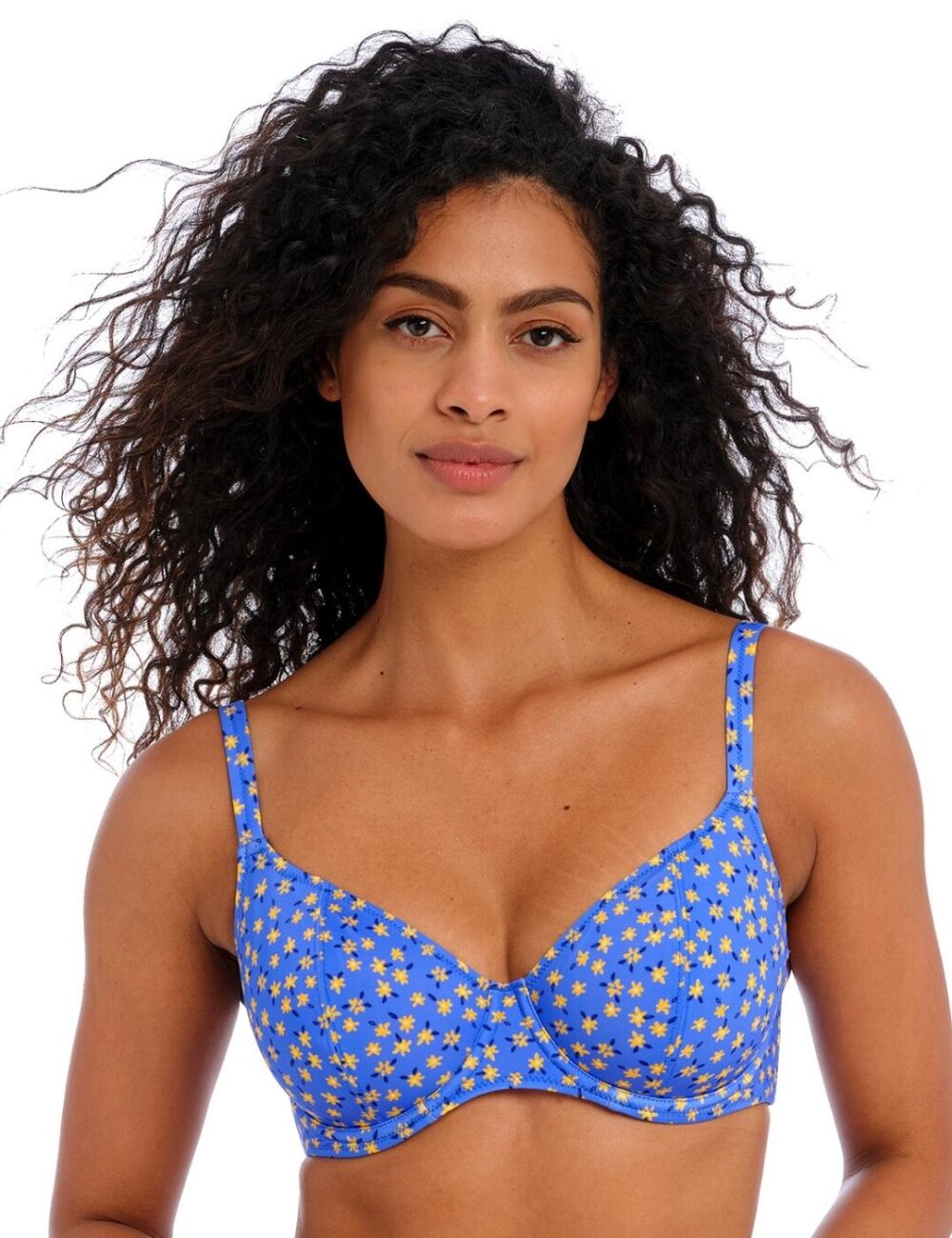 Freya Garden Disco Plunge Bikini Top - Bluebell - 30D