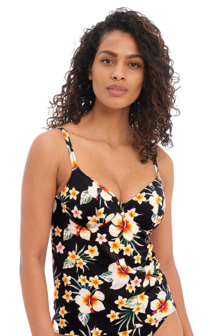 Freya Havana Sunrise Plunge Tankini Top - Multi - 32E