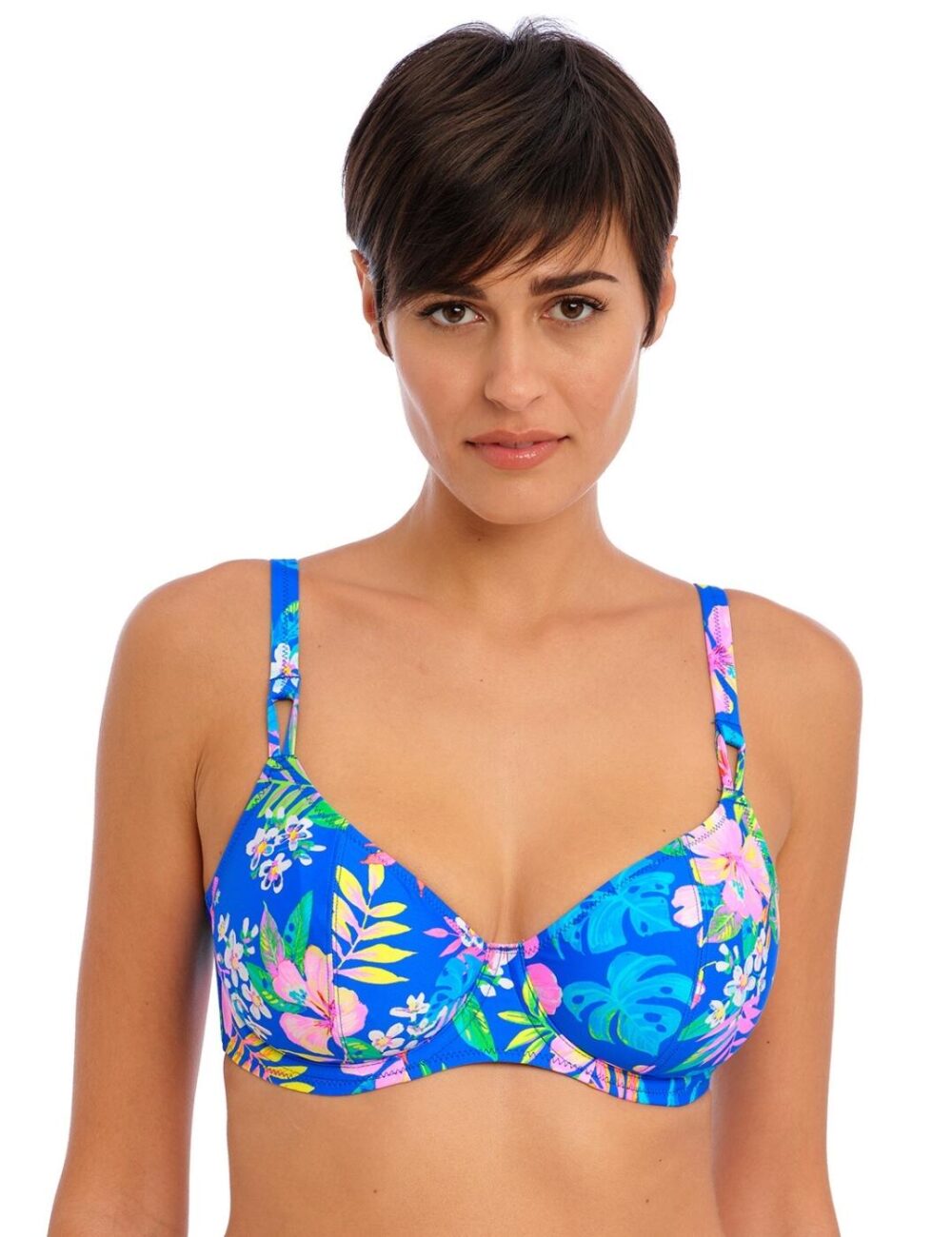Freya Hot Tropics Plunge Bikini Top - Blue - 30FF