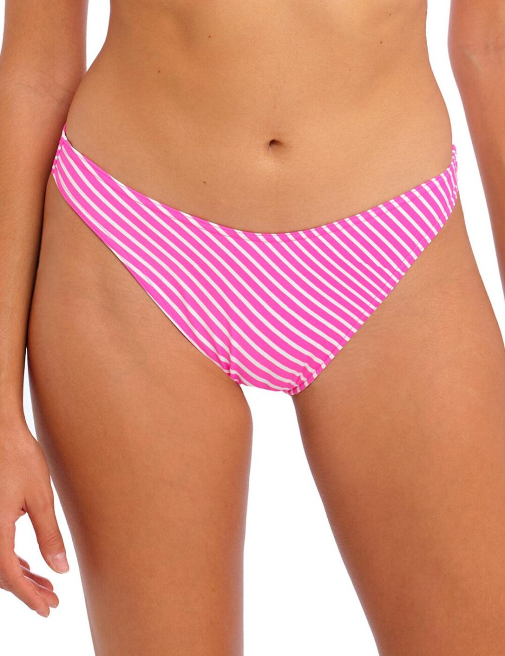 Freya Jewel Cove High Leg Bikini Brief - Stripe Raspberry - S - 10