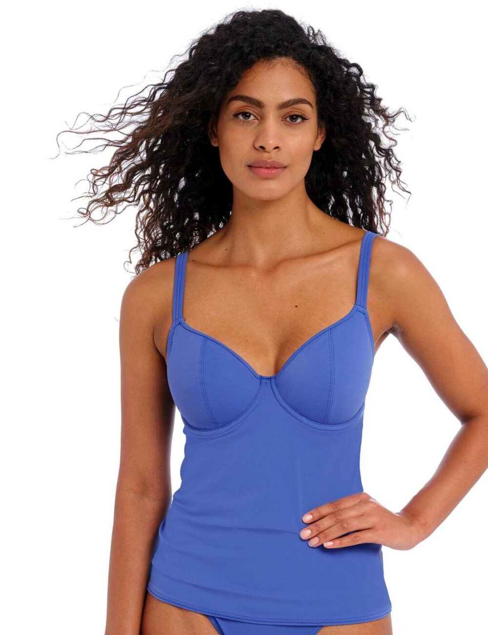 Freya Jewel Cove Underwired Tankini Top - Plain Azure - 34D