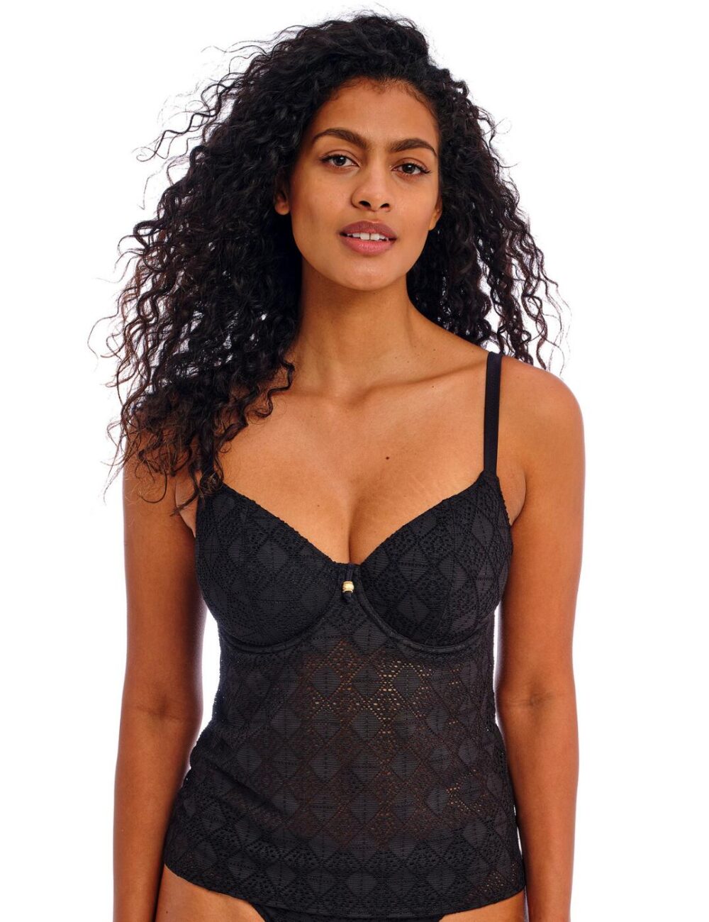 Freya Nomad Nights Plunge Tankini Top - Black - 30HH