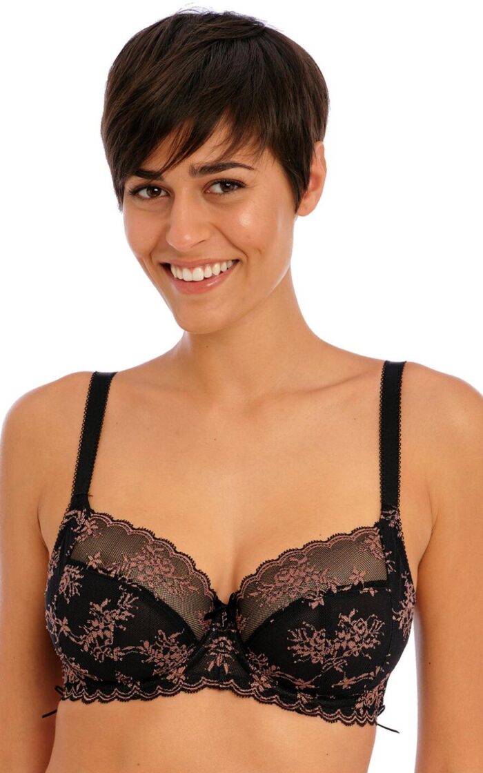 Freya Offbeat Decadence Side Support Bra - Black - 30FF