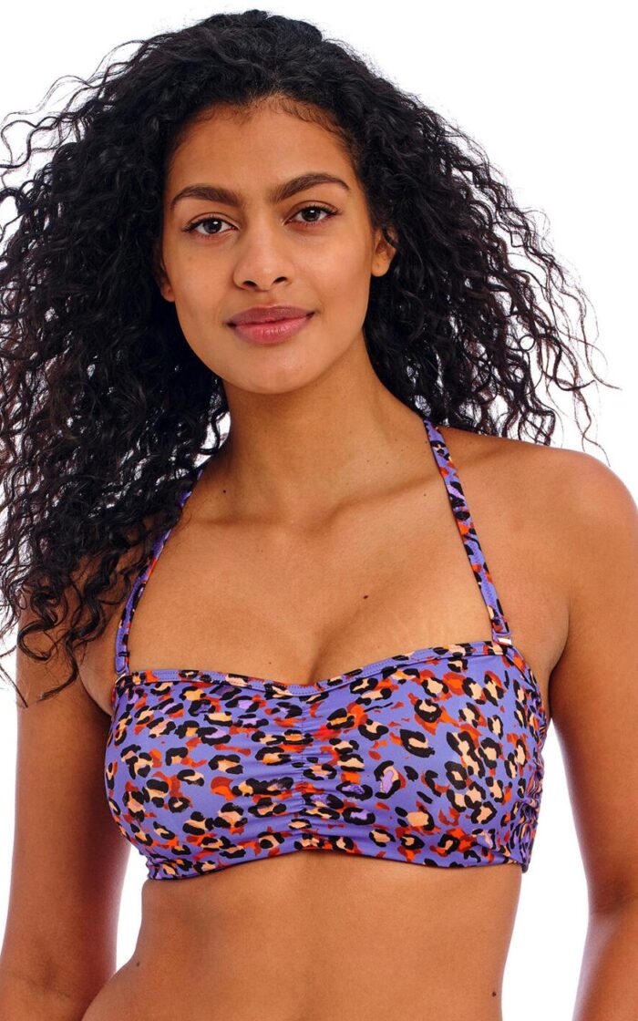Freya Santiago Nights Bandeau Bikini Top - Leopard - 32D