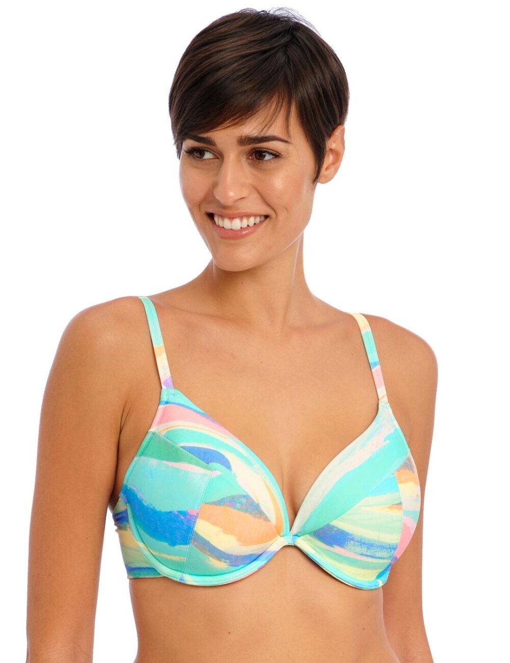Freya Summer Reef Plunge Bikini Top - Aqua - 32F