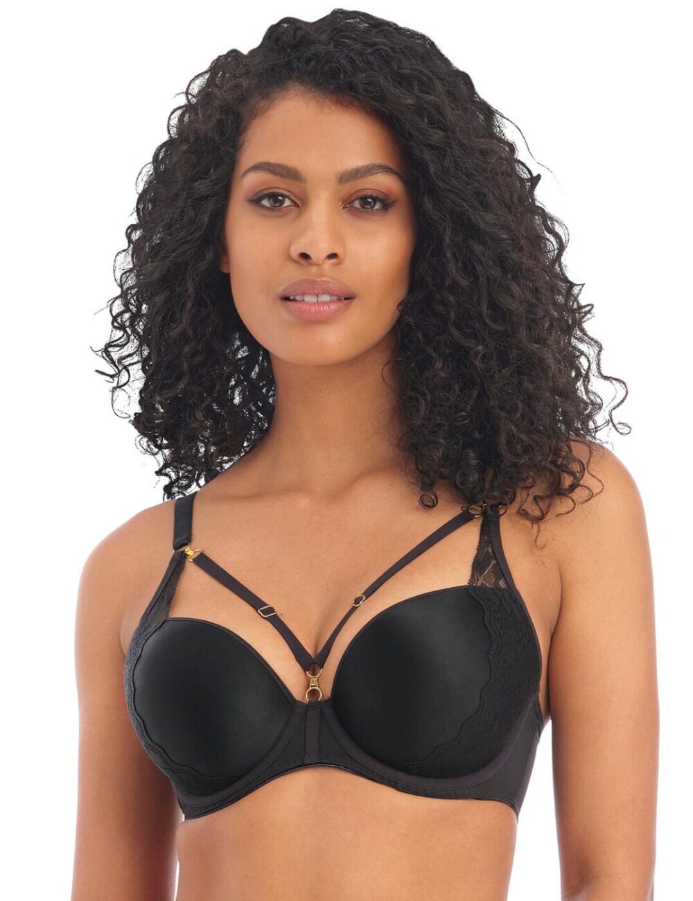 Freya Temptress Moulded Plunge T Shirt Bra - Black - 28DD
