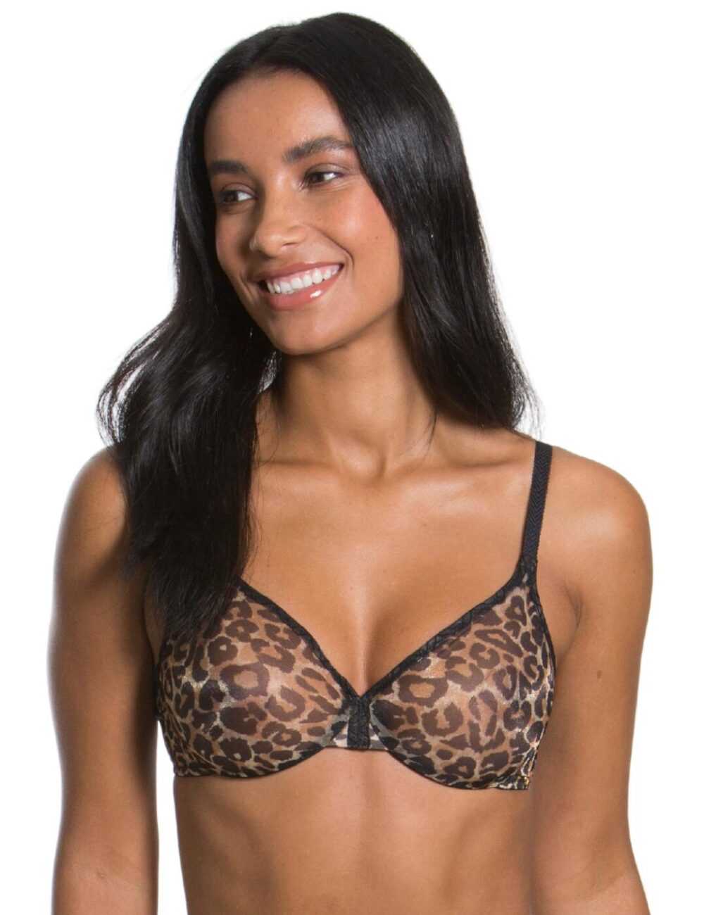 Gossard Glossies Leopard Sheer Bra - Animal Print - 28FF