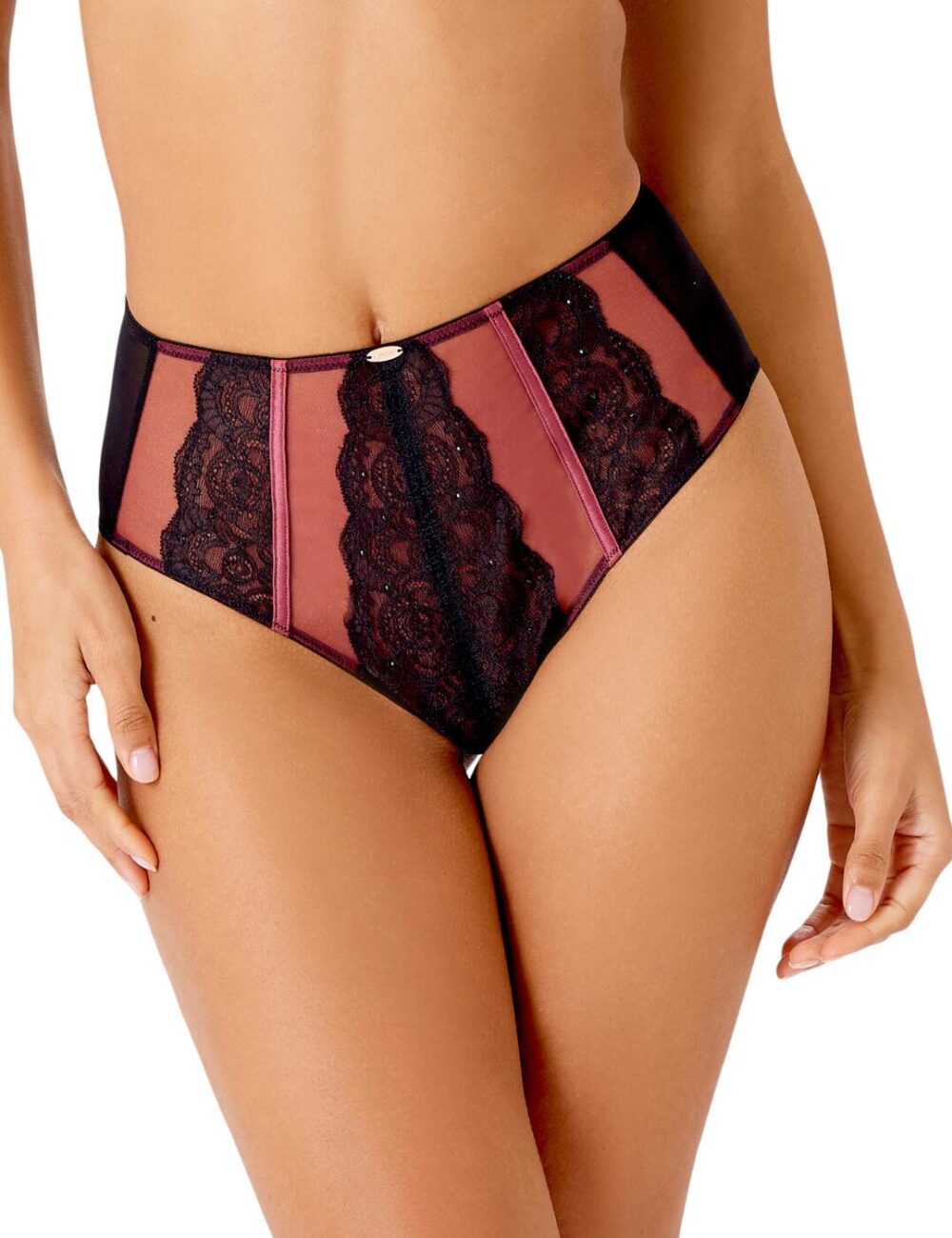 Gossard VIP Confession Deep Brief - Burgundy/Black - M - 12