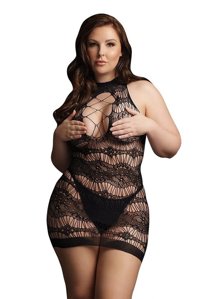 Le Desir Criss Cross Neck Mini Dress UK 14 to 20