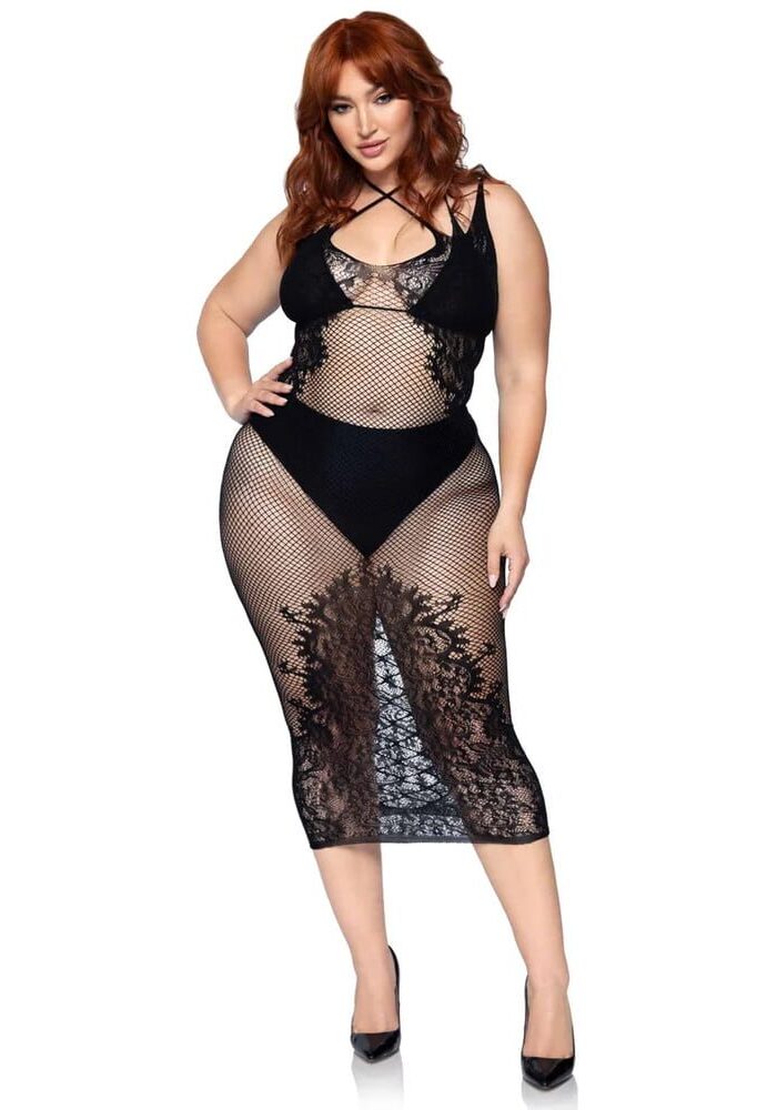 Leg Avenue Dual Strap Halter Dress Plus Size UK 14 to 18