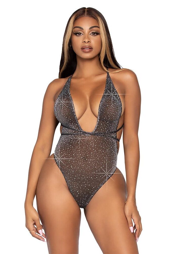 Leg Avenue Lurex and Rhinestone Teddy UK 6 to 12