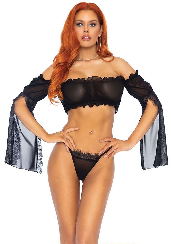 Leg Avenue Mesh Bandeau and GString UK 6 to 12