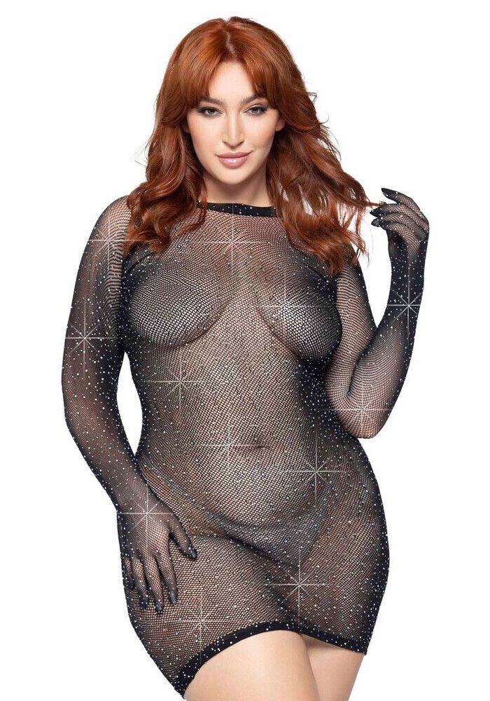 Leg Avenue Rhinestone Gloved Dress UK 14 to 18