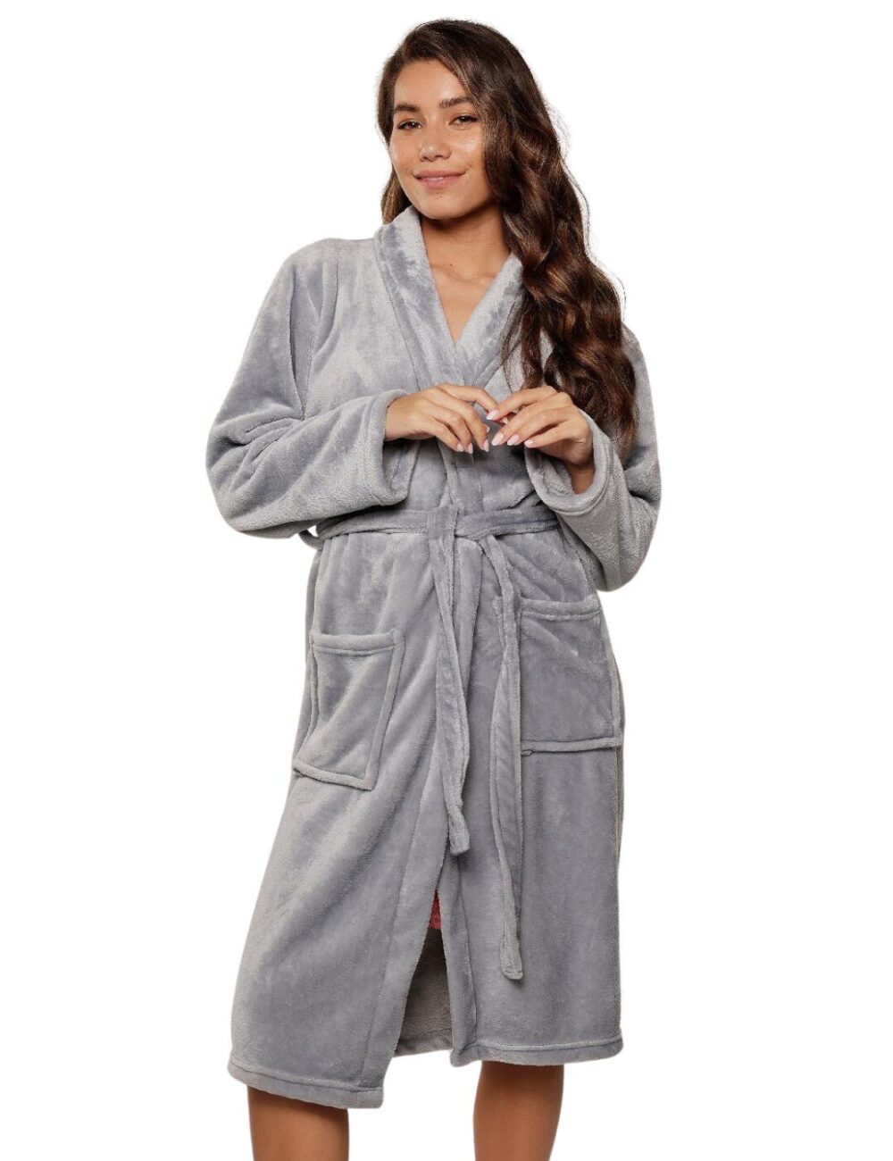 Lingadore Bathrobe Dressing Gown - Grey - S/M