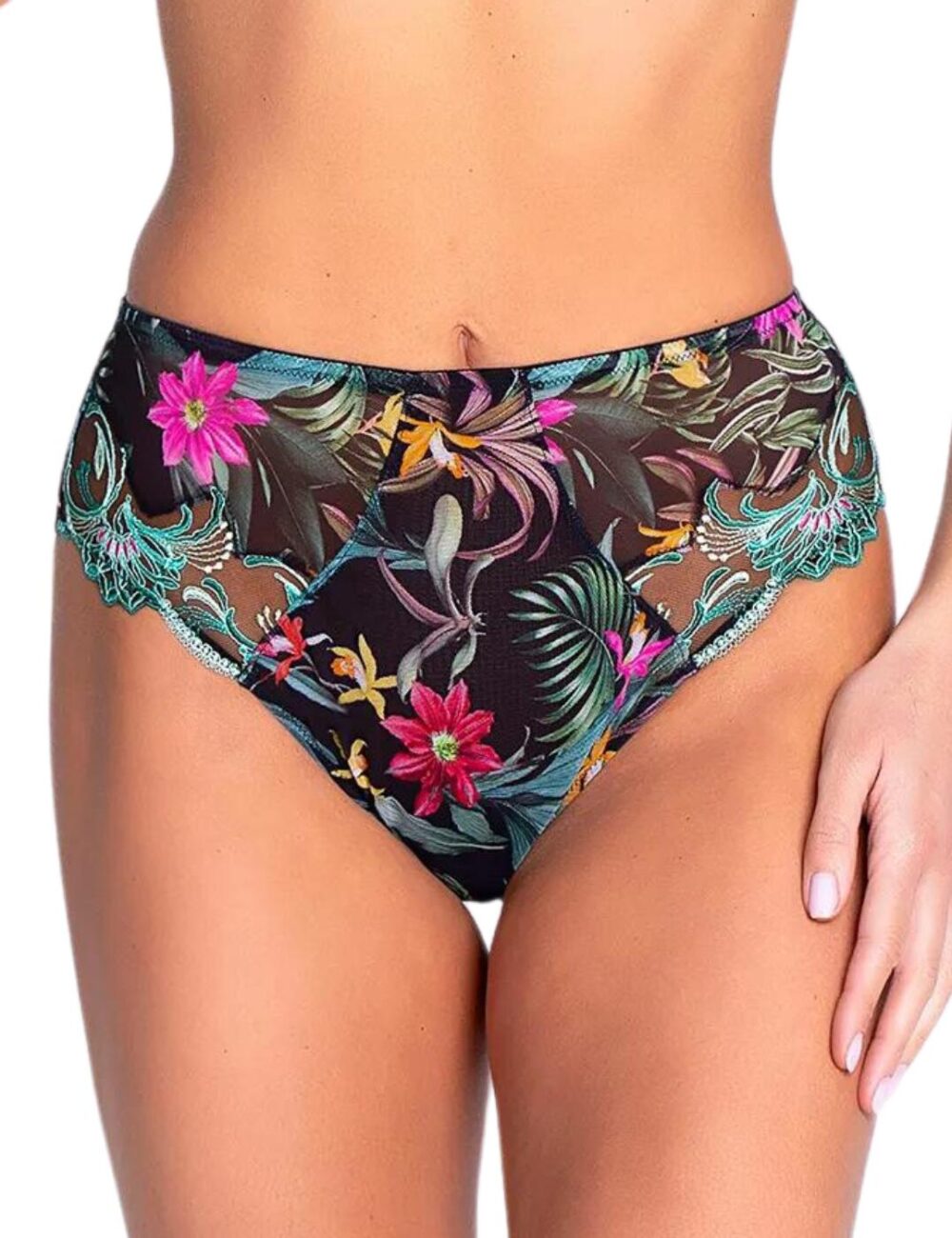 Lise Charmel Fleurs Etoiles High Waist Brief - Eclat Etoile - S - 10