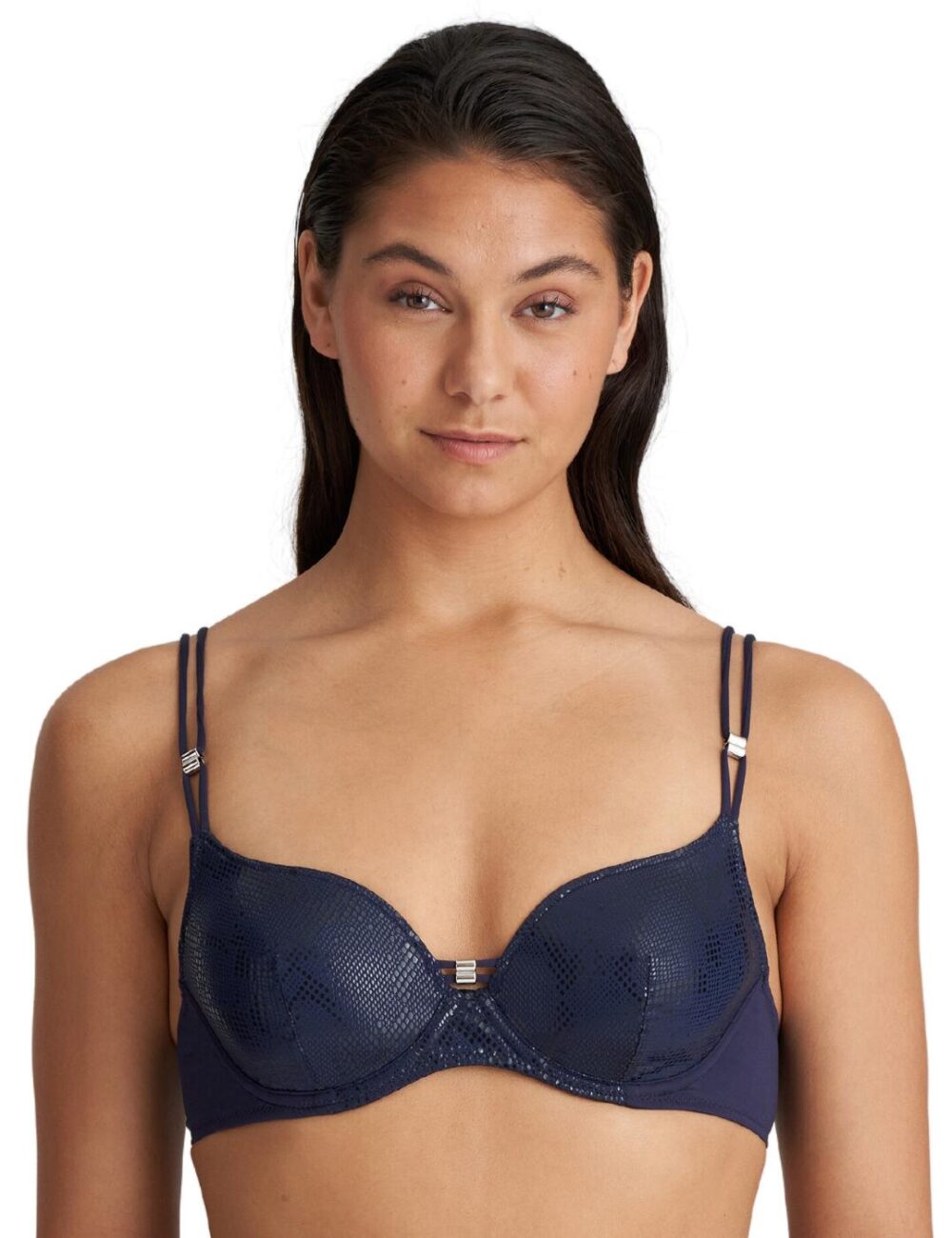 Marie Jo San Domino Padded Heart Shape Bikini Top - Evening Blue - 34F