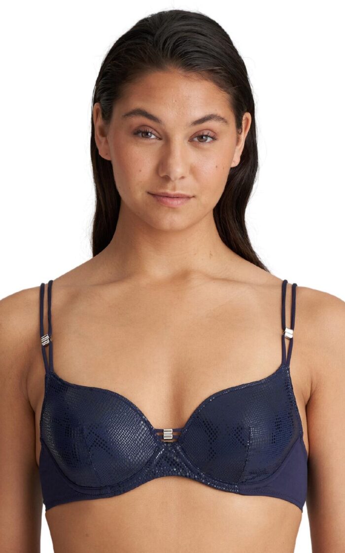 Marie Jo San Domino Padded Heart Shape Bikini Top - Evening Blue - 34F