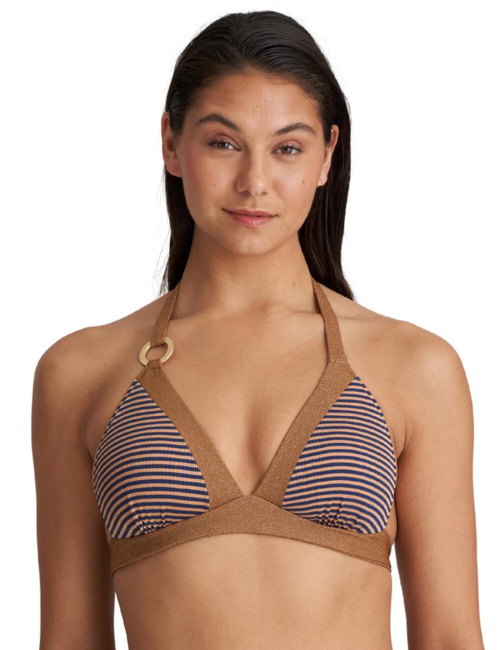 Marie Jo Saturna Padded Triangle Bikini Top - Ocean Bronze - XS - 8