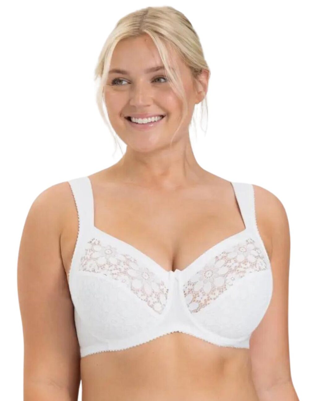 Miss Mary Of Sweden Cotton Blossom Underwired Bra - White - 36B