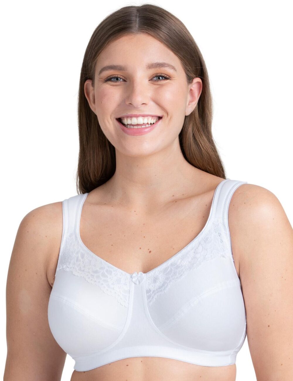 Miss Mary Of Sweden Cotton Non Wired Minimiser Bra - White - 34D