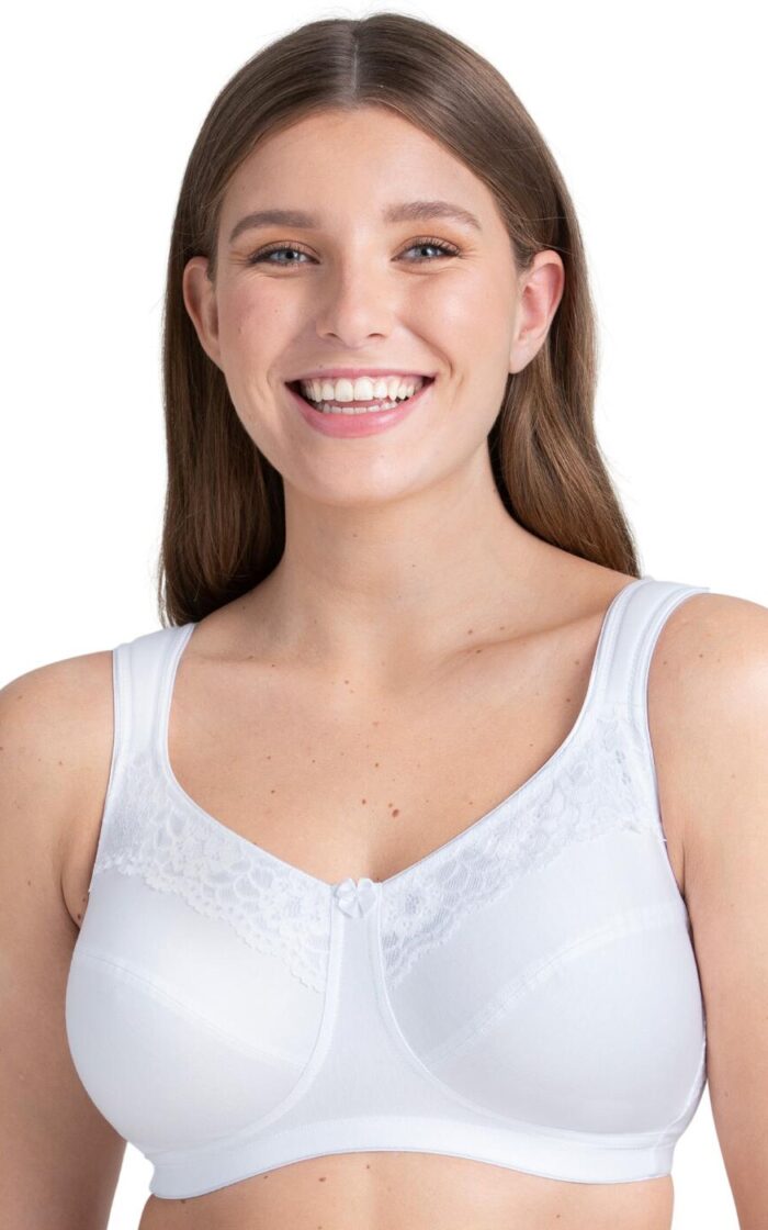 Miss Mary Of Sweden Cotton Non Wired Minimiser Bra - White - 34D
