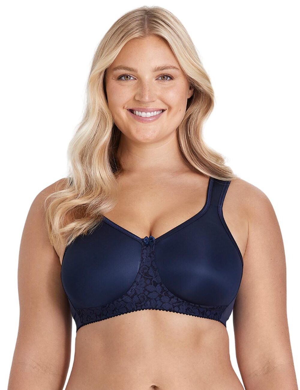 Miss Mary Of Sweden Smooth Lacy T Shirt Bra - Dark Blue - 36B