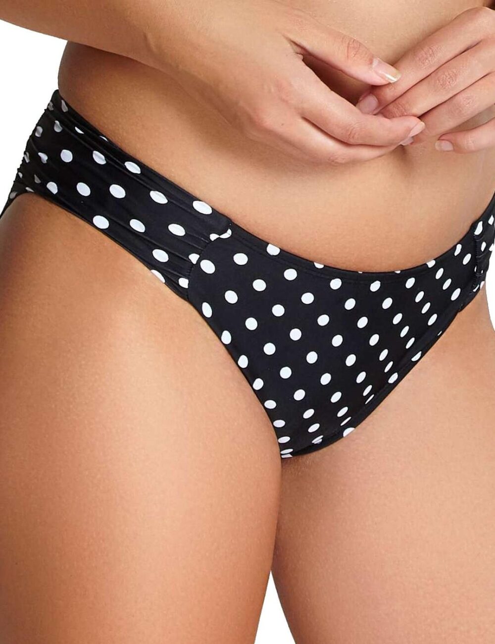Panache Anya Spot Gather Bikini Brief - Black/White - XS - 8