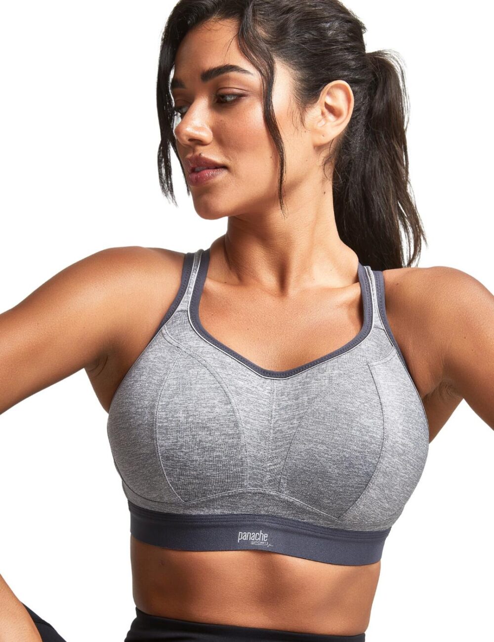 Panache Boundless Non Wired Sports Bra - Charcoal Marl - 28HH