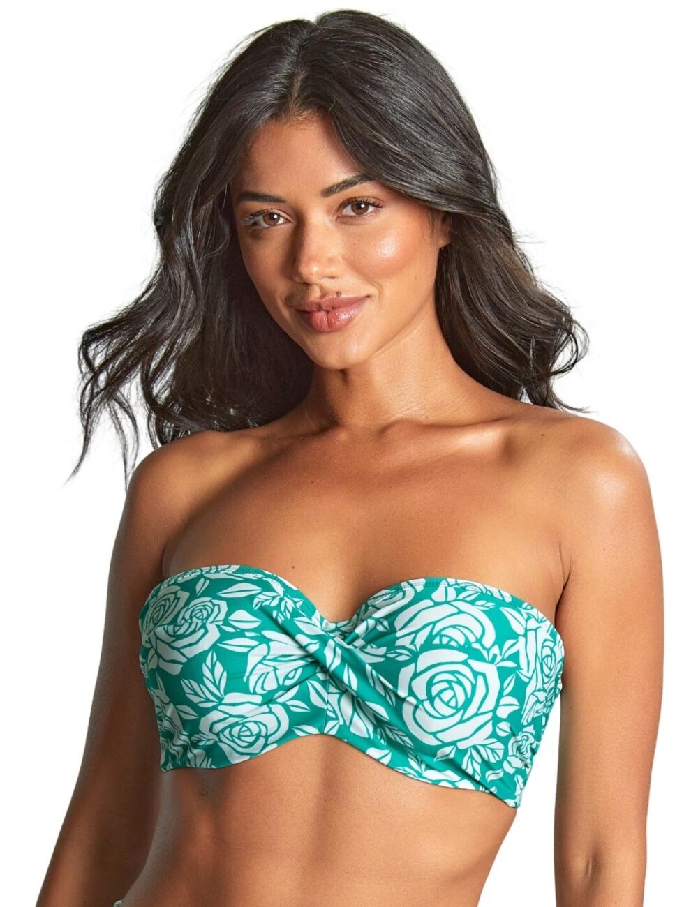 Panache English Rose Ella Twist Bandeau Bikini Top - English Rose Print - 32GG