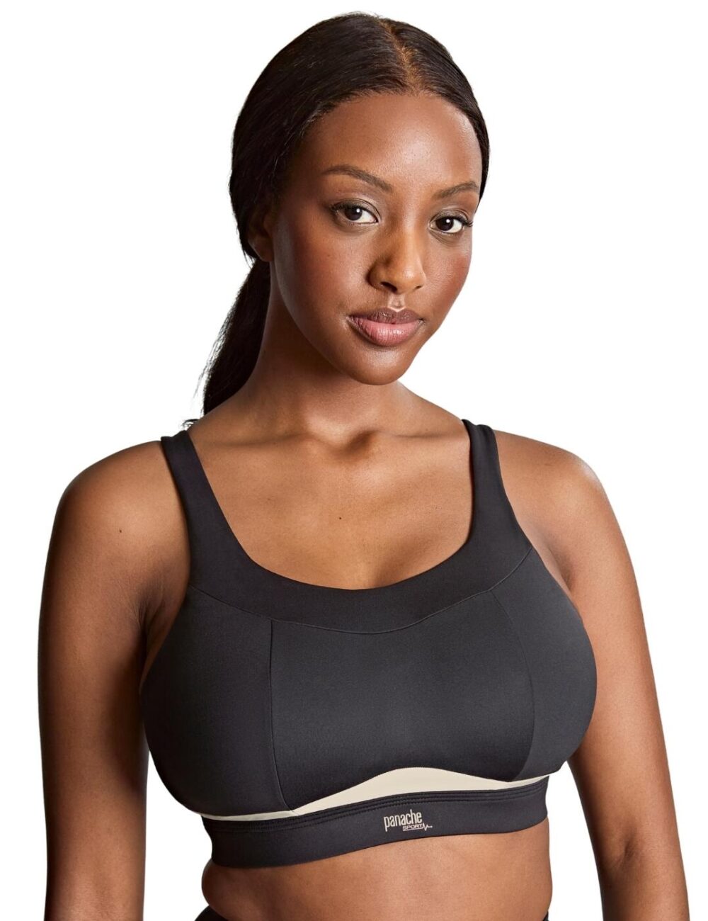 Panache Freedom Non Wired Sports Bra - Black/Chalk - 28B