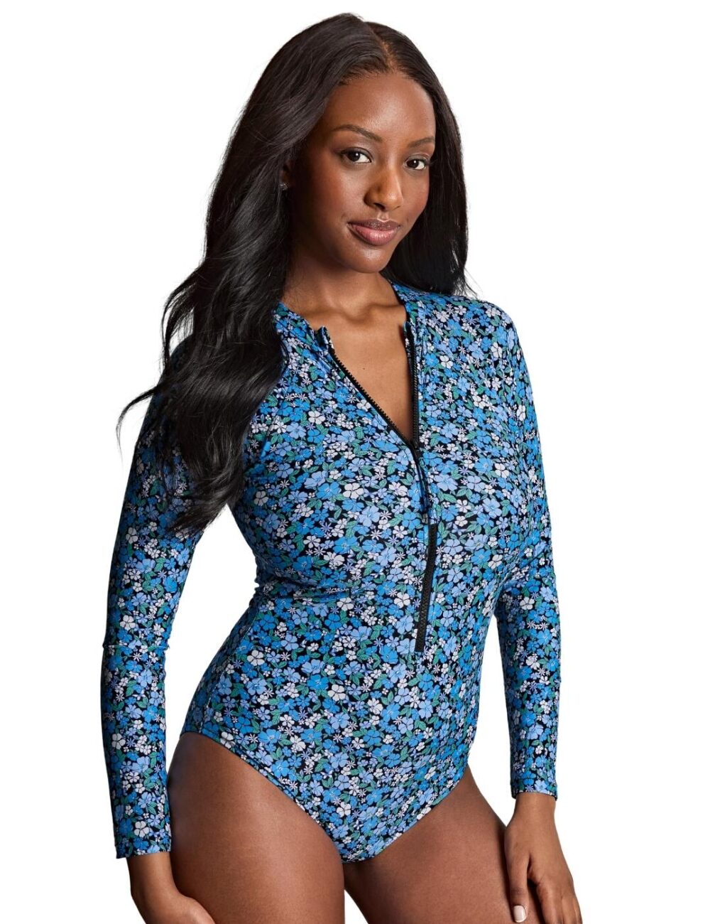 Panache Grace Long Sleeve Swimsuit - Posy Print - XS - 8