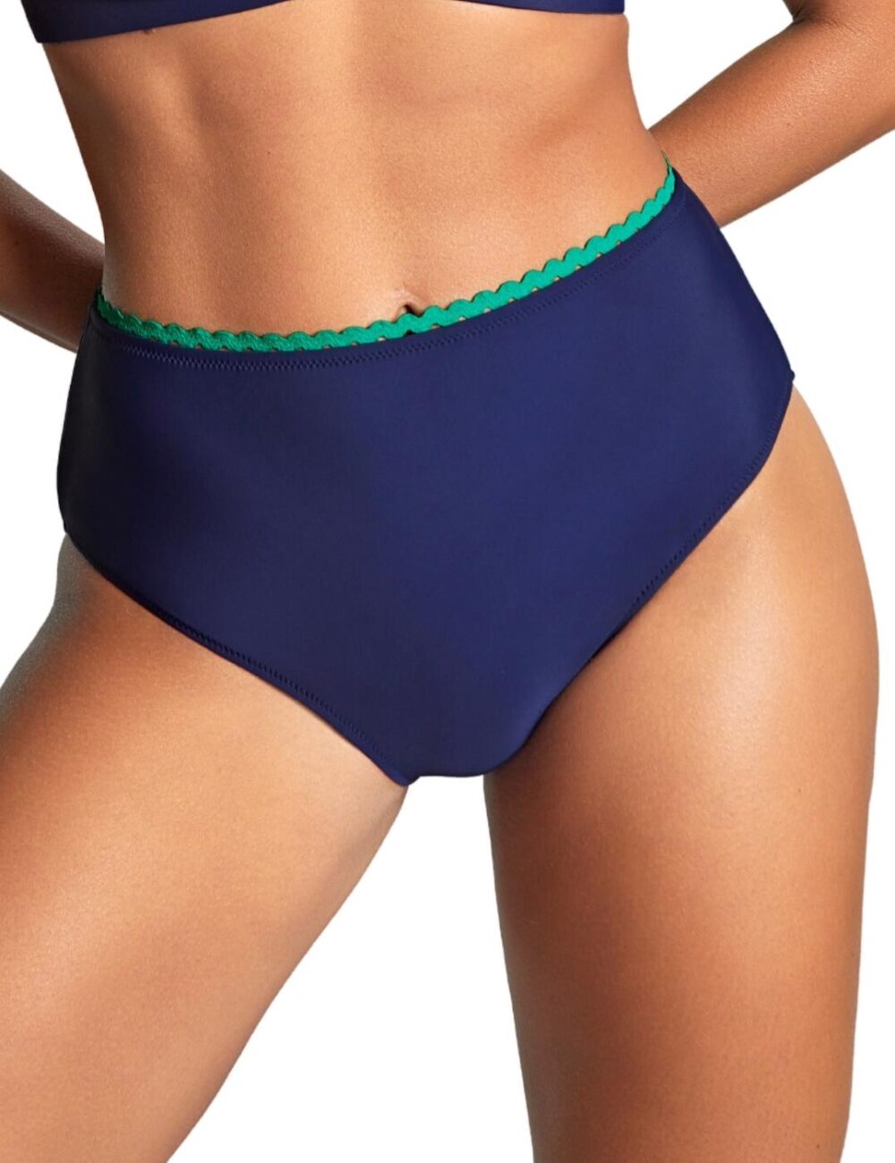 Panache High Waist Bikini Brief - Ric Rac Navy - XS - 8