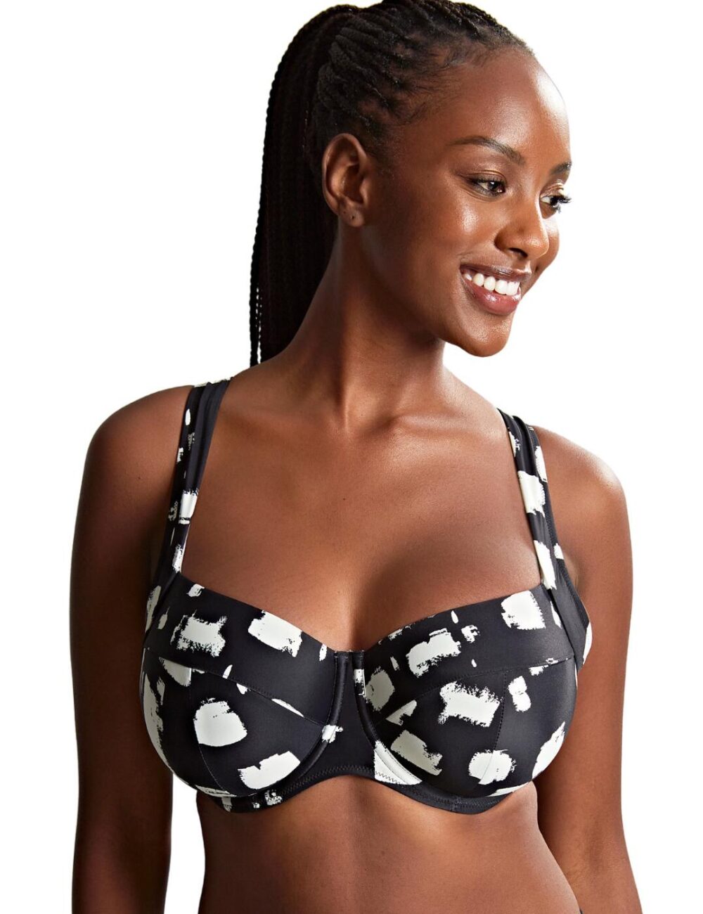 Panache Olivia Full Cup Bikini Top - Black Sand Print - 30F