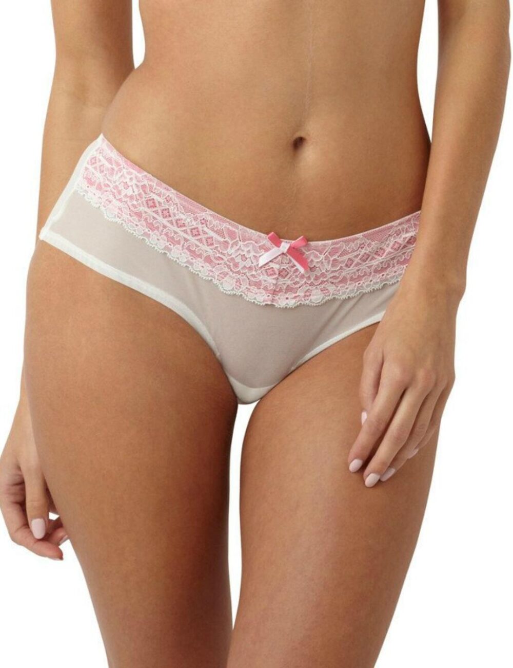 Panache Sophie Shorty Brief - Ivory/Pink - 3XL - 20