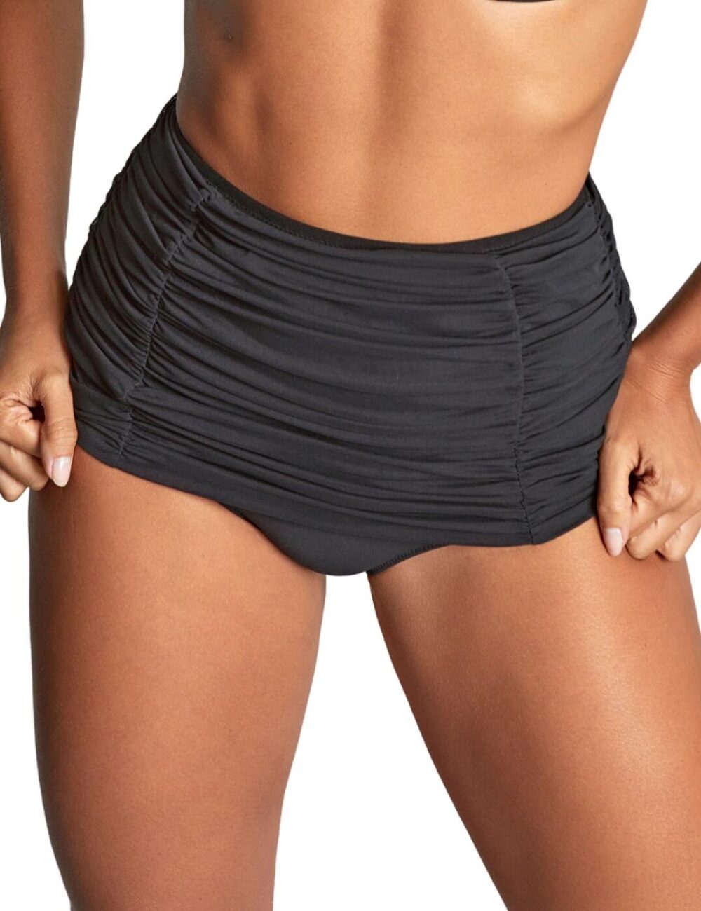 Panache Tulle High Waist Bikini Brief - Black - XS - 8