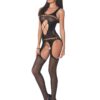 Passion Patterned Strip Panty Bodystocking