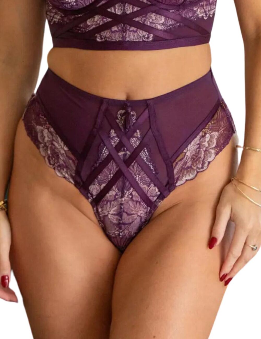 Pour Moi After Hours High Waist Brief - Blackberry/Pink - XS - 8