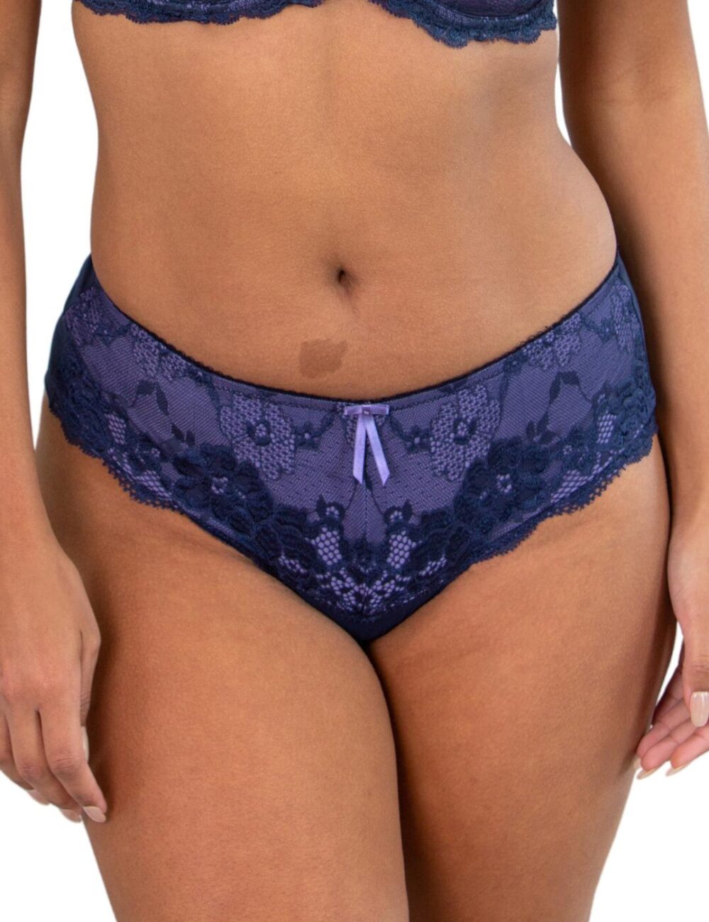 Pour Moi Amour Shorty Brief - Navy/Lavender - 3XL - 20