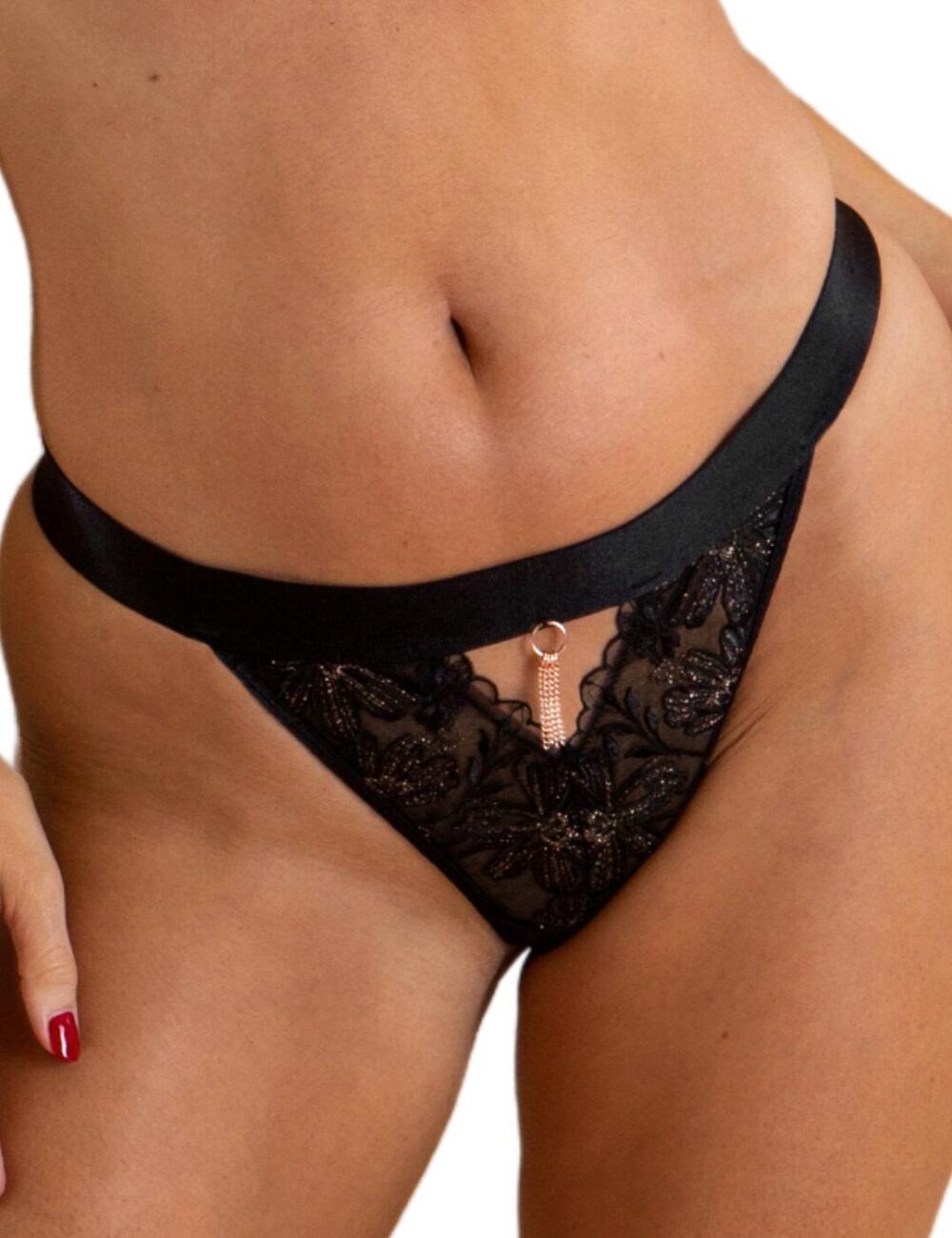Pour Moi Constance Thong - Black/Rose Gold - XS - 8