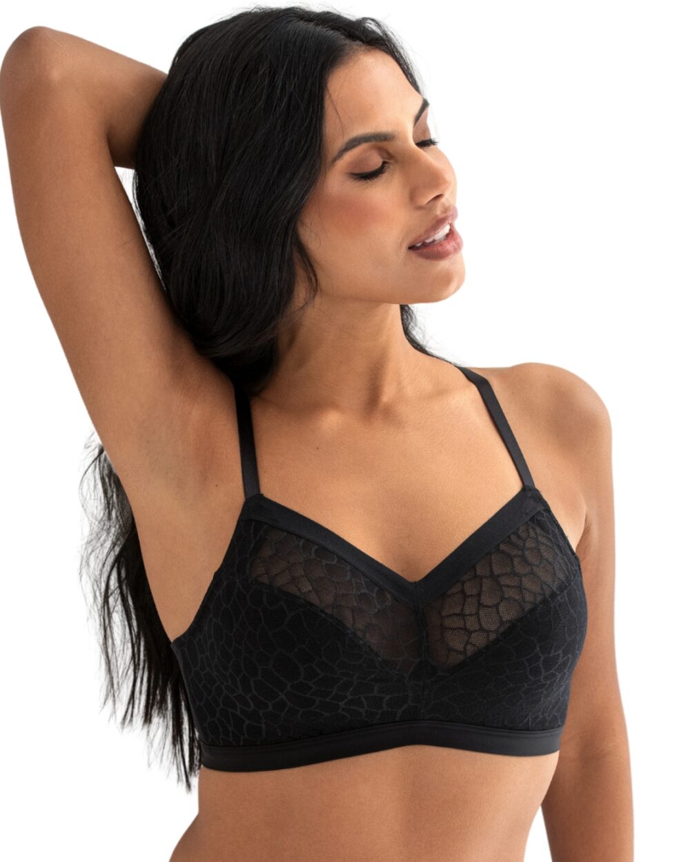 Pour Moi Geo Sculpt Fuller Bust Non Wired Bralette - Black - 32E