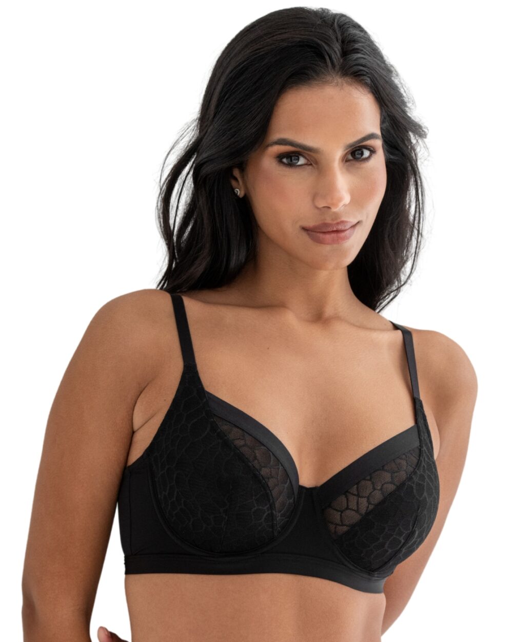 Pour Moi Geo Sculpt Underwired Bra - Black - 32DD