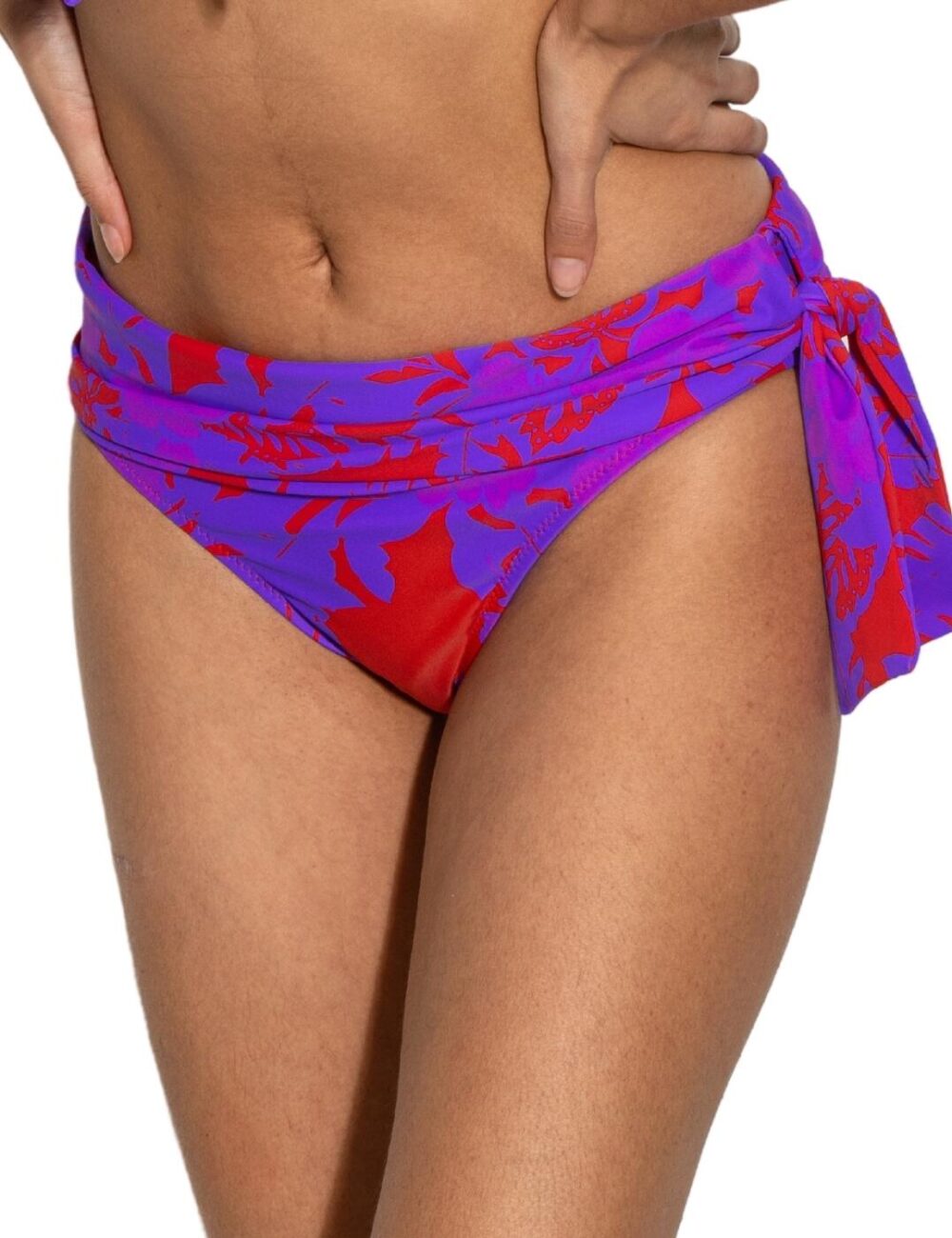 Pour Moi Heatwave Tie Bikini Brief - Red/Purple - S - 10