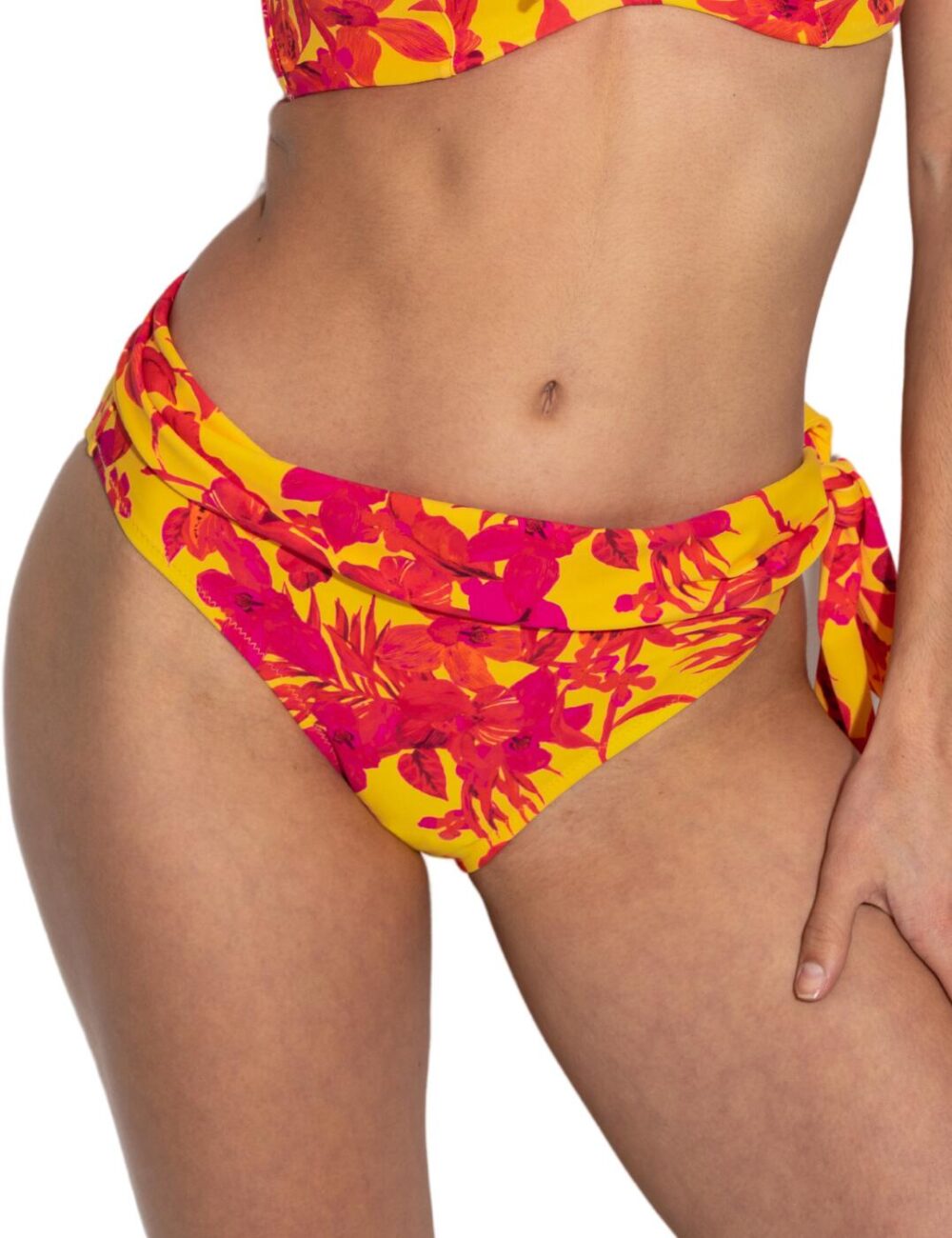 Pour Moi Heatwave Tie Bikini Brief - Yellow Floral - S - 10