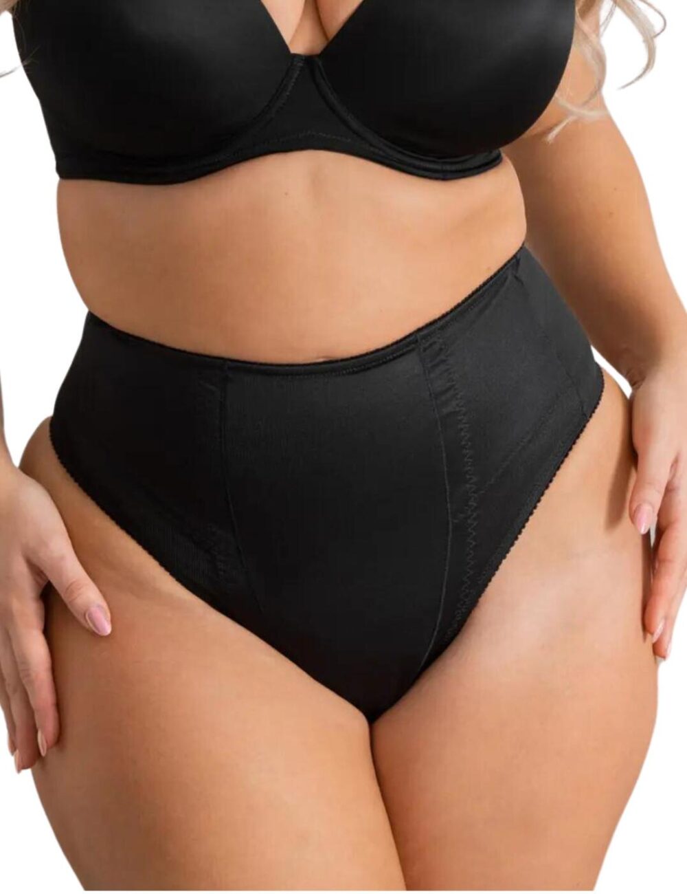 Pour Moi Hourglass Firm Control Thong - Black - M - 12