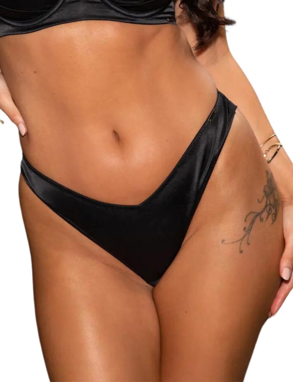 Pour Moi India Satin Brazilian Brief - Black - S - 10