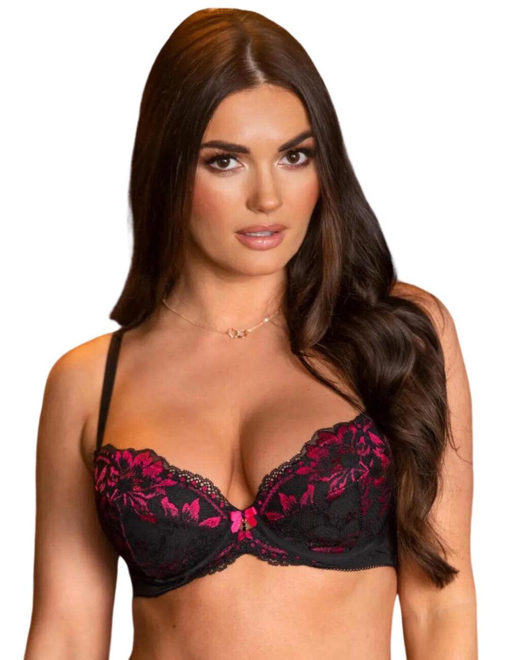 Pour Moi J'Adore Padded Bra - Black/Pink - 36B